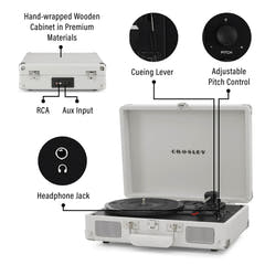 Crosley Cruiser Plus Pladespiller Tovejs Bluetooth (White Sand)