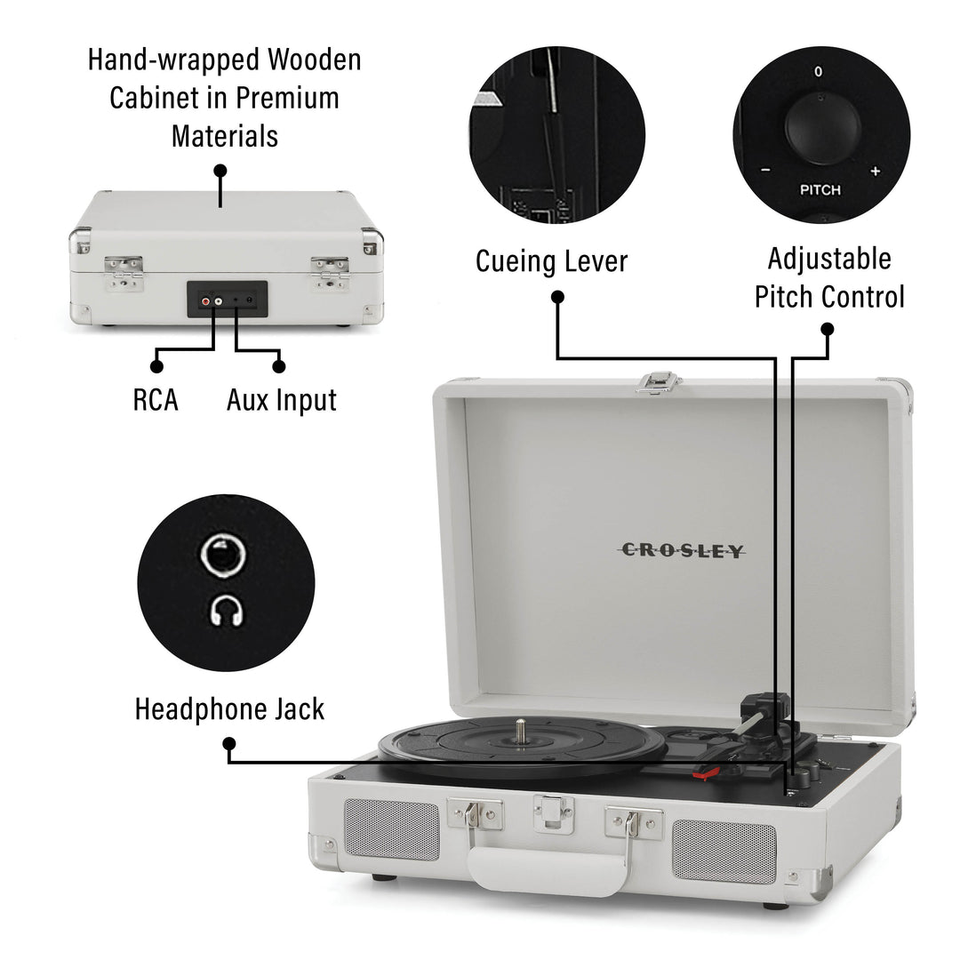 Crosley Cruiser Plus Pladespiller Tovejs Bluetooth (White Sand)