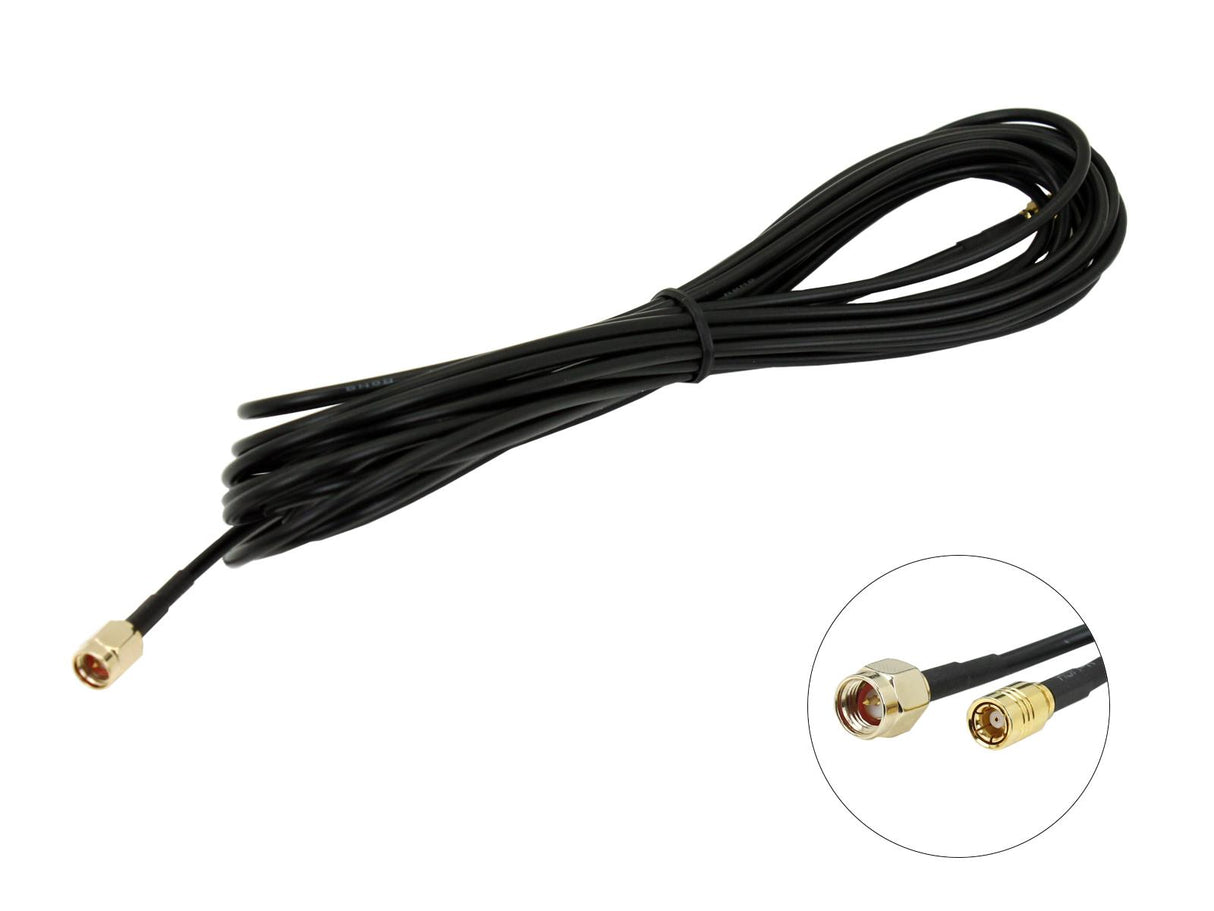 DAB antennekabel - SMA Han til SMB Hun (5m)