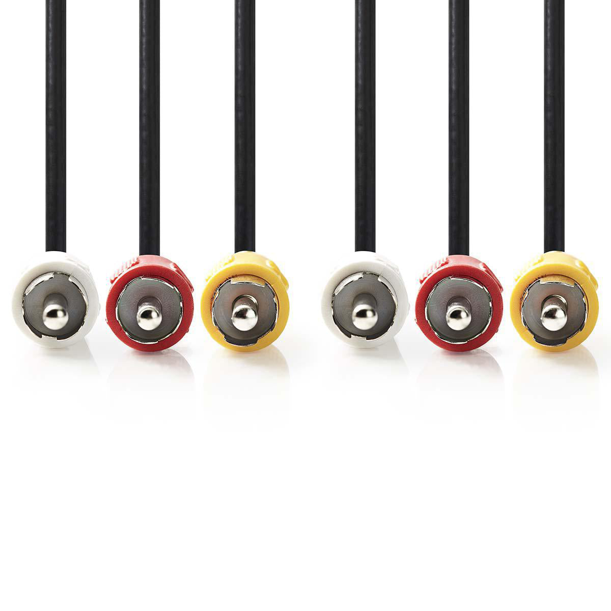 Komposit videokabel, 3 x RCA-hanstik /3 x RCA-hanstik, 1.5 m.