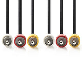 Komposit videokabel, 3 x RCA-hanstik /3 x RCA-hanstik, 1.5 m.