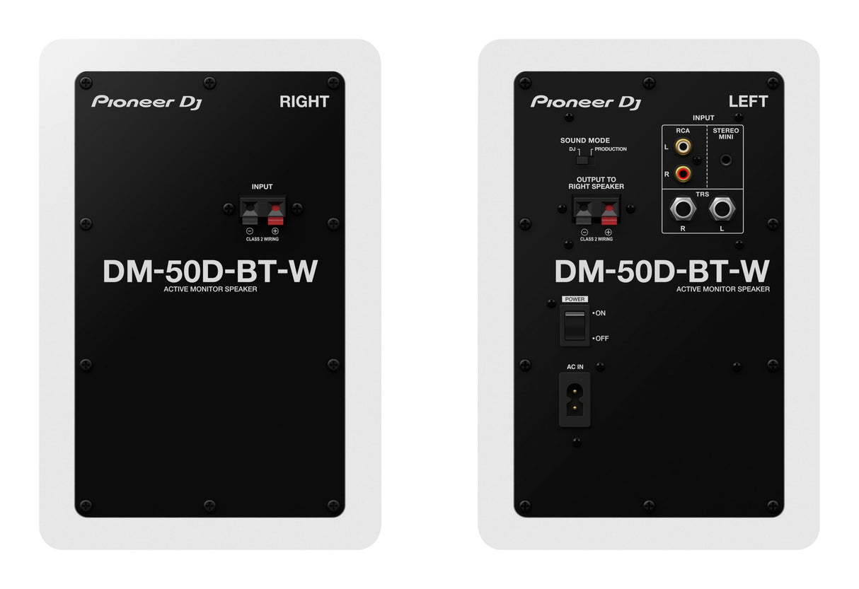 Pioneer DJ DM-50D-BT-W Studie Monitors m. Bluetooth (Hvid)