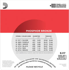 Daddario EJ17 Phosphor Bronze Guitarstrenge (Medium, 13-56)