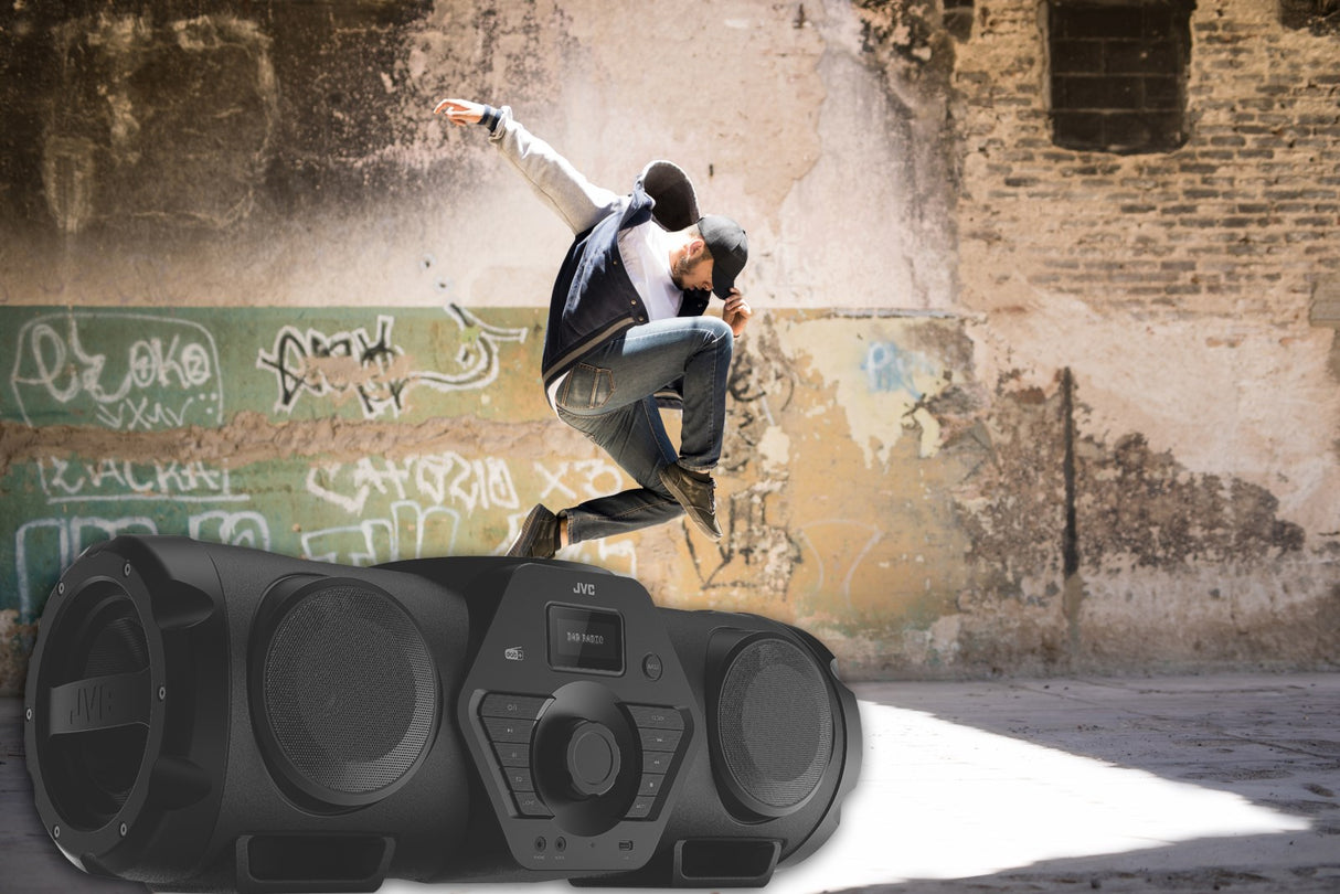 JVC RV-NB300DAB BoomBlaster m. Bluetooth og DAB+ inkl. Batteri
