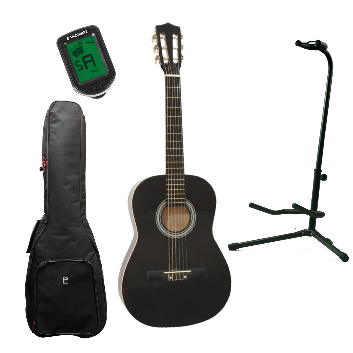 DiMavery AC-303 Klassisk Spansk Guitar 3/4 (Sort) Startpakke