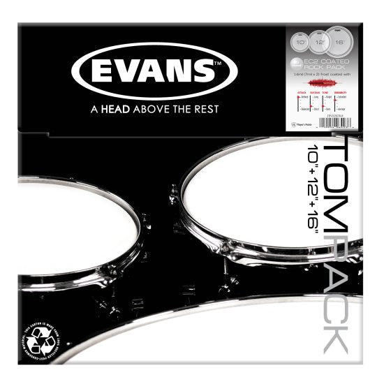 Evans EC2S Skindpakke Rock Set Frosted - 10", 12", 16"