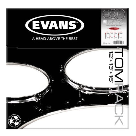 Evans EC2S Skindpakke Standard Set Clear - 12", 13", 16"
