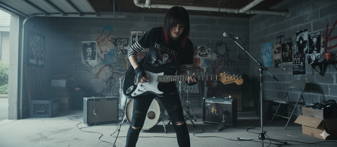 Grooveland ST El-guitar (Sort)