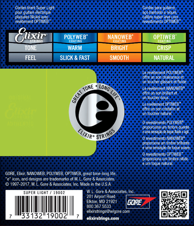 Elixir Optiweb Guitarstrenge (Light, 10-46)