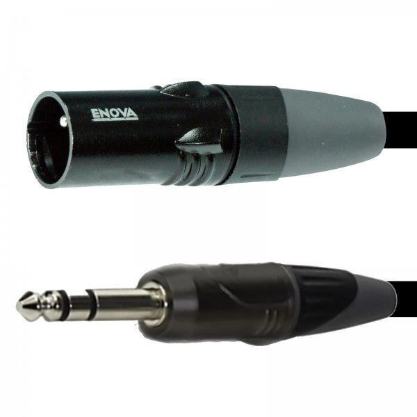 Enova mikrofonkabel XLR han til stereo jack 1 meter