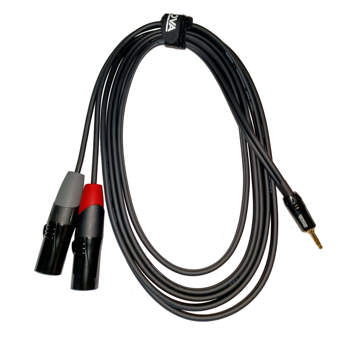 Enova adapter kabel MiniJack > 2 x XLR han, 1 meter