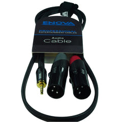 Enova adapter kabel MiniJack > 2 x XLR han, 1 meter