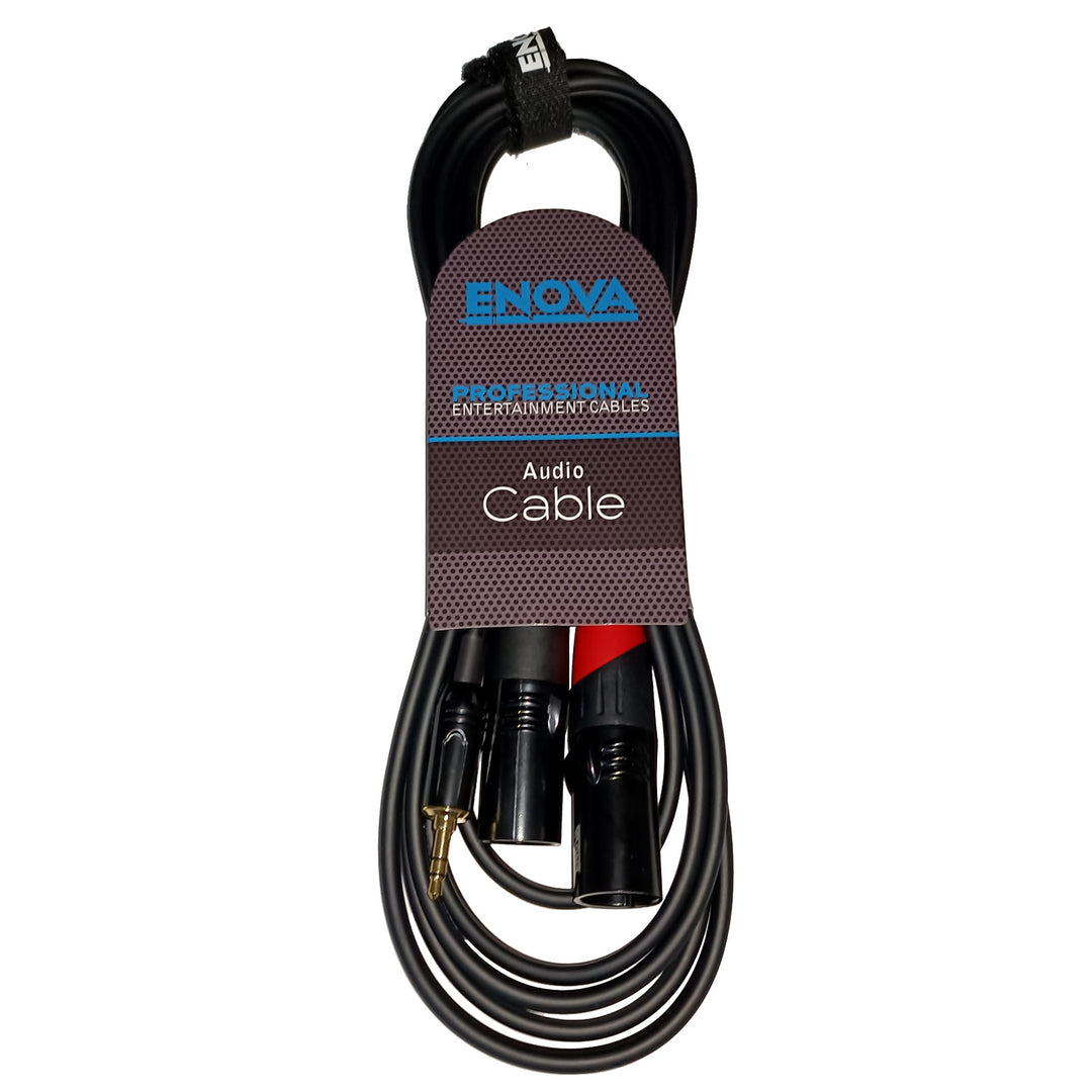Enova adapter kabel MiniJack > 2 x XLR han, 1 meter