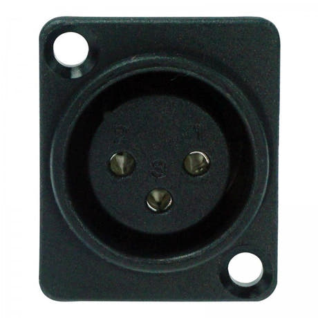 Enova 3 pol hun 3-Pin XLR chassis stik, sort IP67 Outdoor