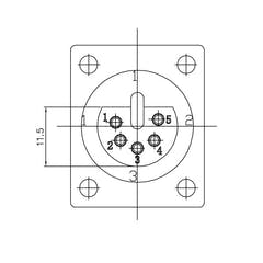 Enova 5-Pin XLR hun chassis stik, sort IP67 Outdoor