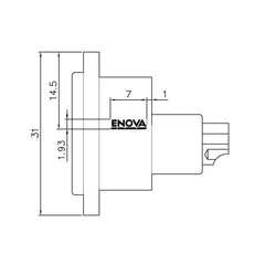 Enova 5-Pin XLR hun chassis stik, sort IP67 Outdoor