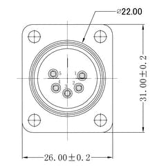 Enova 5-Pin XLR han chassis stik, sort IP67 Outdoor