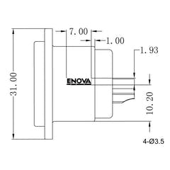 Enova 5-Pin XLR han chassis stik, sort IP67 Outdoor