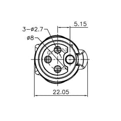 Enova 3-Pin XLR kabel hun stik, Sort IP67 outdoor