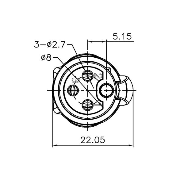 Enova 3-Pin XLR kabel hun stik, Sort IP67 outdoor