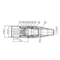 Enova 3-Pin XLR han kabel stik, Sort IP67 Outdoor