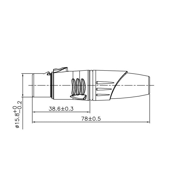 Enova 5 pol hun XLR kabel stik, sort