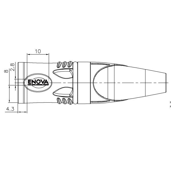 Enova 5 pol han XLR kabel stik, sort IP67 Outdoor