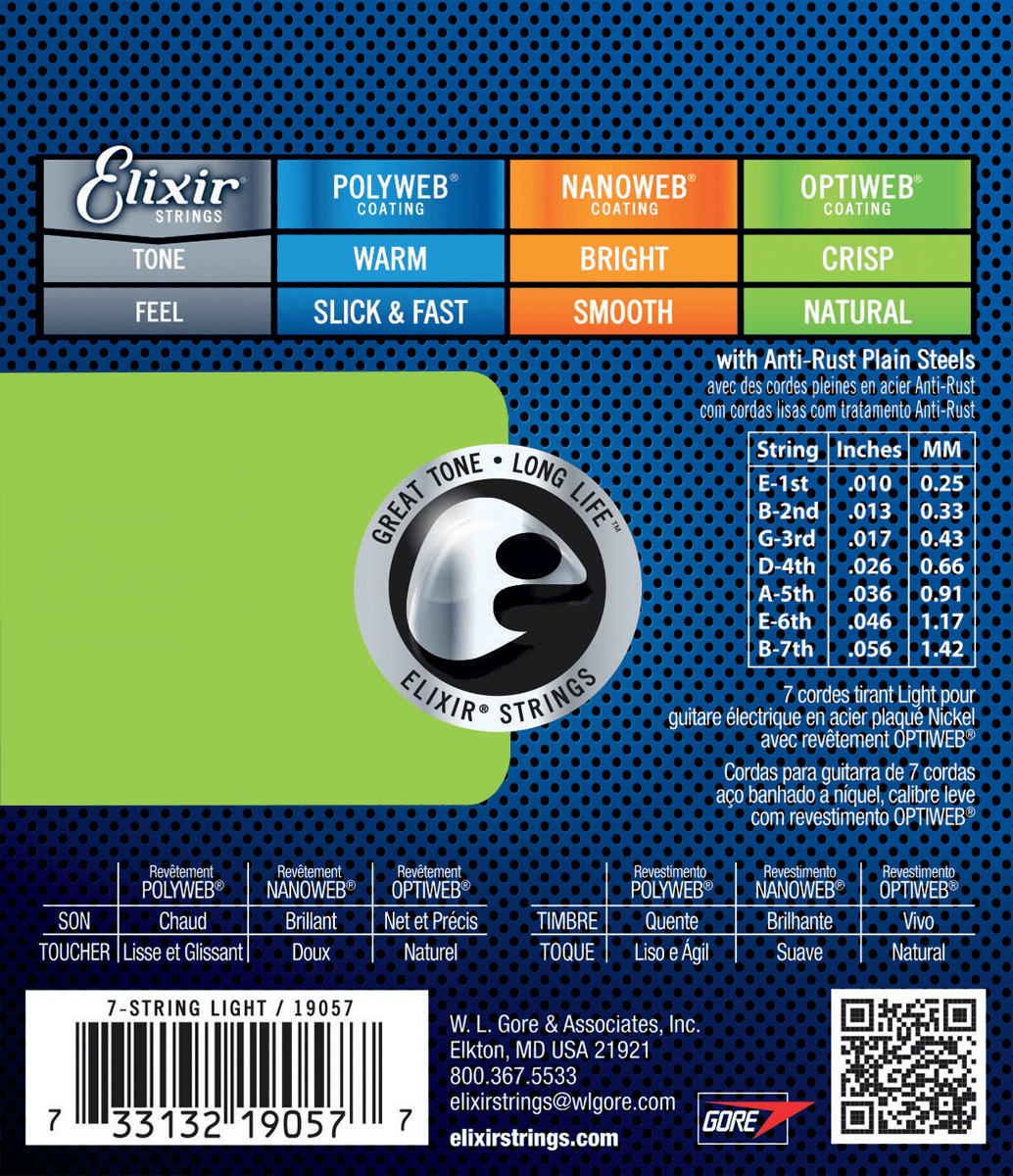 Elixir Optiweb Guitarstrenge (7-String, 10-56 Light)