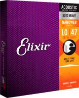 Elixir Nanoweb Bronze 80/20 Guitarstrenge (Extra Light, 10-47)