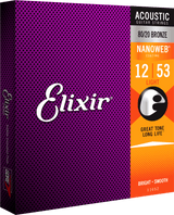 Elixir Nanoweb Bronze 80/20 Guitarstrenge (Light, 12-53)