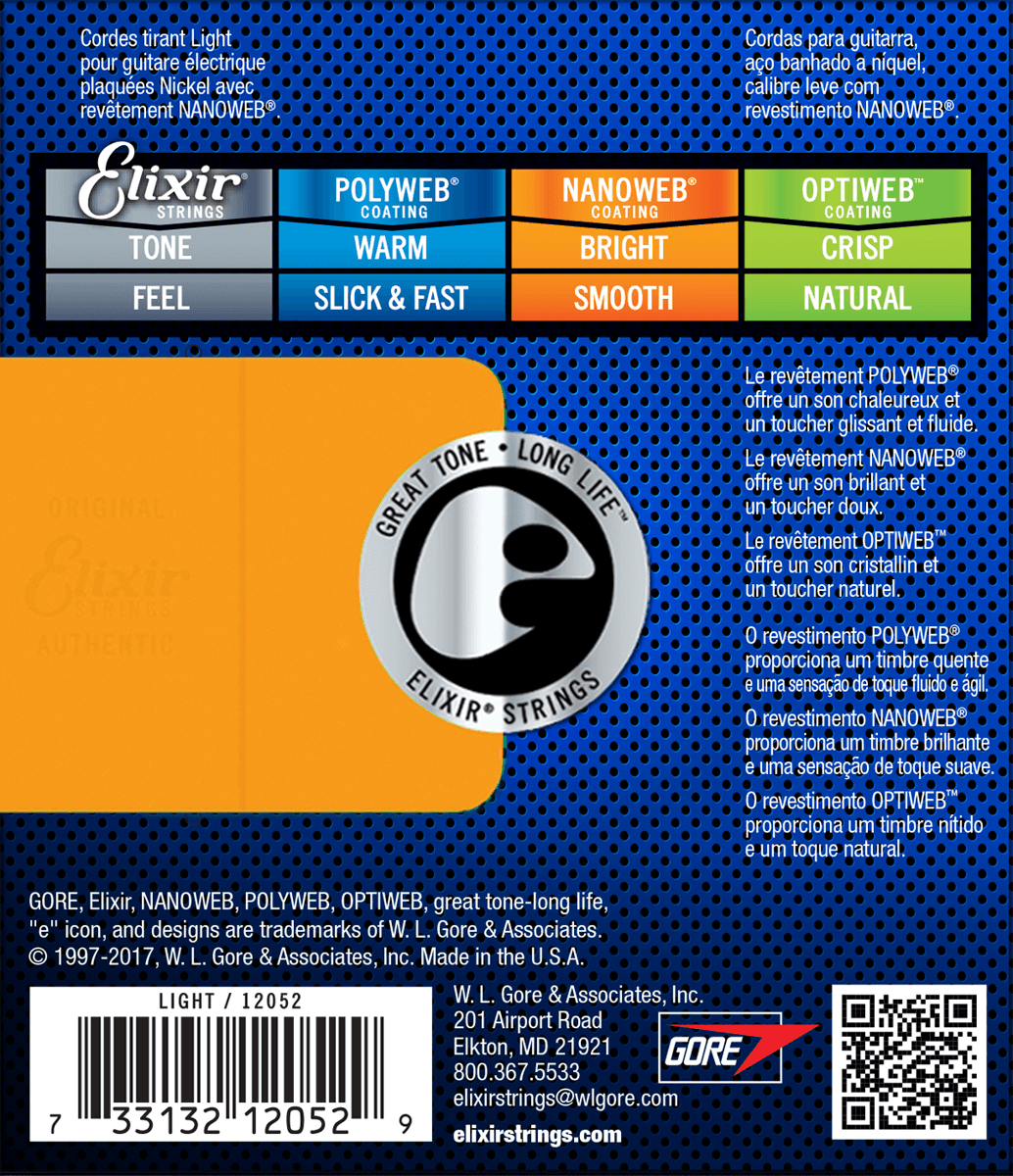 Elixir Nanoweb Guitarstrenge (Light, 10-46)