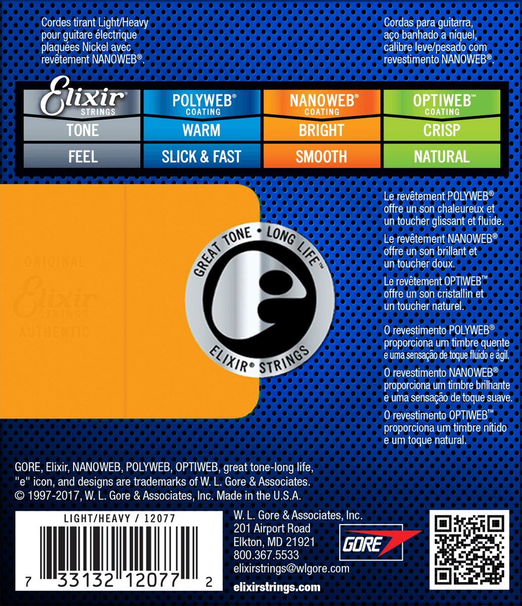 Elixir Nanoweb Guitarstrenge (Light Heavy, 10-52)