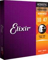 Elixir Nanoweb Phosphor Bronze Guitarstrenge (Extra Light, 10-47)