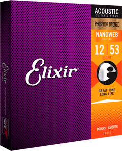 Elixir Nanoweb Phosphor Bronze Guitarstrenge (Light, 12-53)