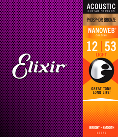 Elixir Nanoweb Phosphor Bronze Guitarstrenge (Light, 12-53)