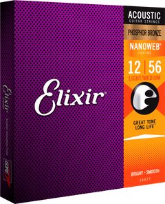 Elixir Nanoweb Phosphor Bronze Guitarstrenge (Medium Light, 12-56)