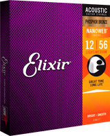 Elixir Nanoweb Phosphor Bronze Guitarstrenge (Medium Light, 12-56)