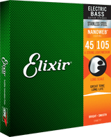 Elixir Nanoweb Stainless Steel Basstrenge (Medium, 4c, 45-105)