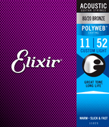 Elixir Polyweb Bronze 80/20 Guitarstrenge (Custom Light, 11-52)