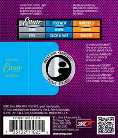 Elixir Polyweb Bronze 80/20 Guitarstrenge (Custom Light, 11-52)