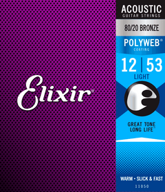 Elixir Polyweb Bronze 80/20 Guitarstrenge (Light, 12-53)