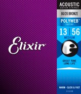 Elixir Polyweb Bronze 80/20 Guitarstrenge (Medium, 13-56)