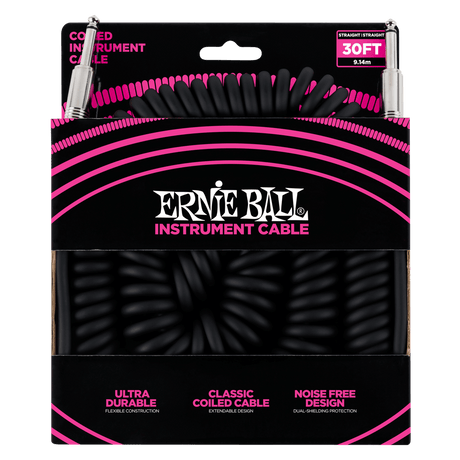 Ernie Ball 6044 Guitar Kabel (Sort, 9m)