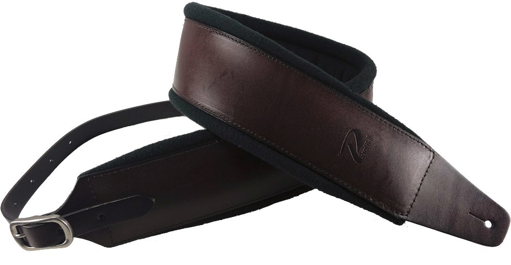Profile FPB05 Pro Italian Leather Guitar Strap - Dark Brown