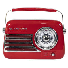 Madison Retro Radio m. Bluetooth og FM (Rød)