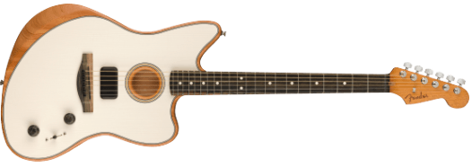 Fender American Acoustasonic Jazzmaster El-guitar (Arctic White)