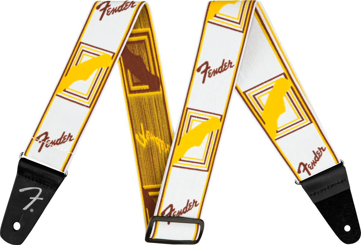 Fender Weighless Guitarrem (White/Yellow/Brown, 2")