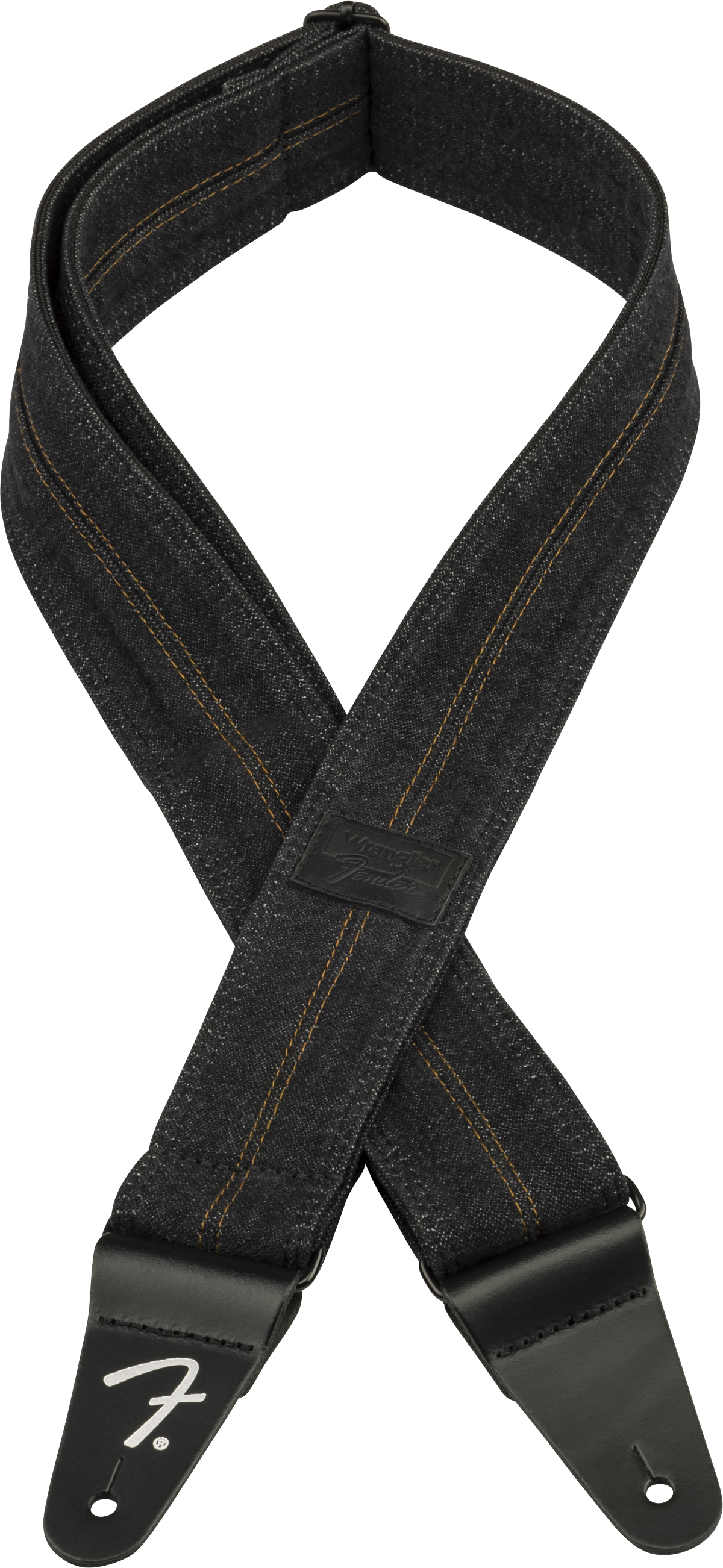 Fender x Wrangler Denim Guitarrem (Washed Black Stitch, 2")