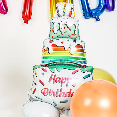 Folieballon 'Happy Birthday!' Kage (72 cm)