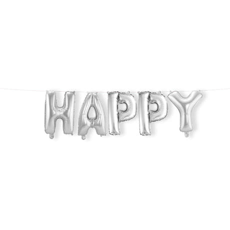 Folieballon 'Happy' (Sølv, 36cm)